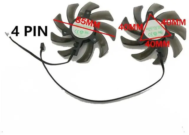 Alt view image 4 of 6 - Graphics Card Cooling Fans Suitable forPNY forPalit RTX 2060 2060S 2070 GTX 1660 1660Ti 1660S Dual Fan Series Desktop GA91S2U 85mm 12V 0.40A 4Pin Video Card Cooler Fans GPU Fan (2PCS)