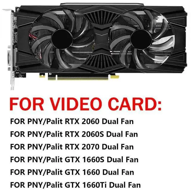 Alt view image 2 of 6 - Graphics Card Cooling Fans Suitable forPNY forPalit RTX 2060 2060S 2070 GTX 1660 1660Ti 1660S Dual Fan Series Desktop GA91S2U 85mm 12V 0.40A 4Pin Video Card Cooler Fans GPU Fan (2PCS)