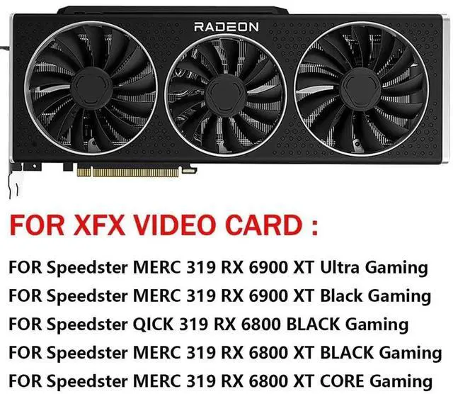 Alt view image 3 of 6 - Graphics Card Cooling Fans Suitable forXFX RX 6800 6800XT 6900XT Speedster 319 Series Desktop Video Card Cooler Fans GPU Fan CF9015U12D 85MM CF1015U12D 95mm 12V 0.55A 4Pin (Fan-C)