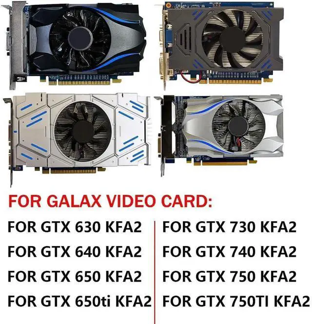 Alt view image 6 of 6 - Graphics Card Cooling Fans Suitable forGalax GeForce GTX 630 640 650 650ti 730 740 750 750TI KFA2 Series Desktop GA82O2M 75mm 12V 0.28A 4Pin 2Wires Video Card Cooler Fans GPU Fan