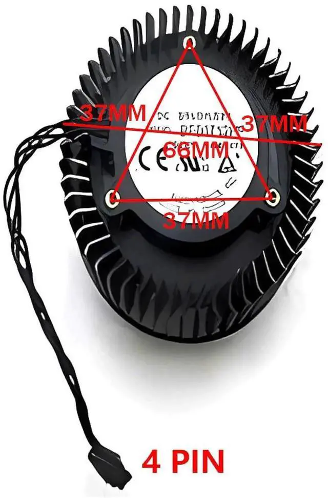 Alt view image 4 of 6 - Graphics Card Cooling Fans Replacement forZOTAC GTX 480 490 780 780TI 970 980 660Ti 670Ti 760 760Ti 770 950 960 Turbo Series BFB0712HF 66mm 12V 1.8A 4Pin Video Card Cooler Fans GPU Fan