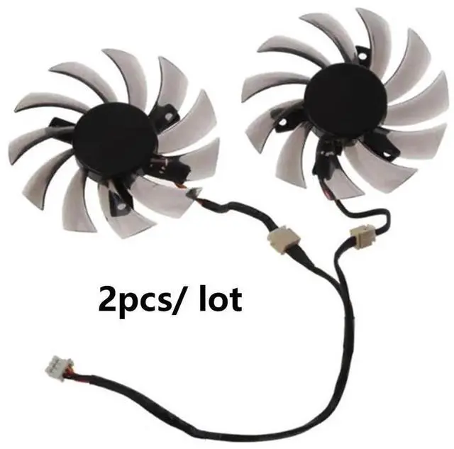 Alt view image 2 of 6 - Graphics Card Cooling Fans Suitable forGigabyte GV N560 N560OC N670 GTX 670 580 560 560ti 460 470 HD5870 Series Desktop 75mm T128010SM 12V 0.20A 3Pin Video Card Cooler Fans GPU Fan