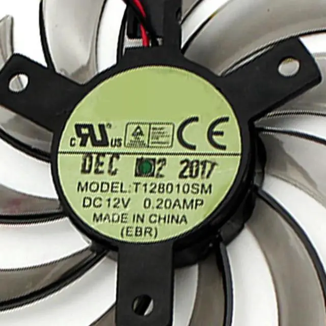 Alt view image 3 of 6 - Graphics Card Cooling Fans Suitable forGigabyte GV N560 N560OC N670 GTX 670 580 560 560ti 460 470 HD5870 Series Desktop 75mm T128010SM 12V 0.20A 3Pin Video Card Cooler Fans GPU Fan