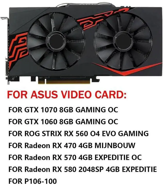 Alt view image 5 of 6 - Graphics Card Cooling Fans Suitable forASUS GTX 1070 1060 Gaming RX 470 560 570 580 P106 Series Desktop FDC10U12S9-C 87mm 12V 0.45A 4Pin Video Card Cooler Fans GPU Fan