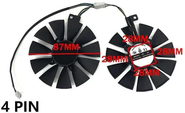 Alt view image 4 of 6 - Graphics Card Cooling Fans Suitable forASUS GTX 1070 1060 Gaming RX 470 560 570 580 P106 Series Desktop FDC10U12S9-C 87mm 12V 0.45A 4Pin Video Card Cooler Fans GPU Fan