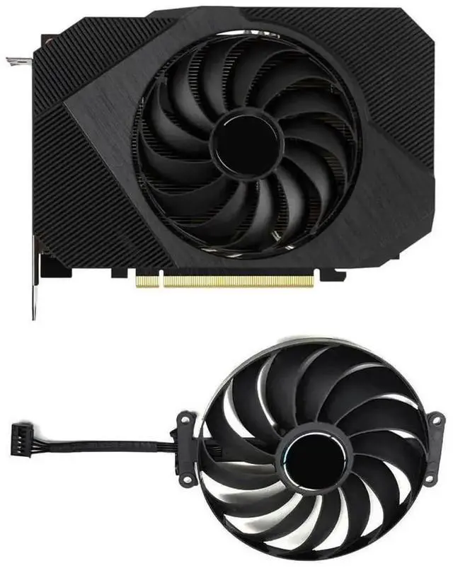 Alt view image 5 of 6 - Graphics Card Cooling Fans Suitable forASUS Phoenix PH GTX 1650 RTX 3050 3060 RX 6400 Series Desktop T129215BU 95mm 12V 0.5A 6 Pin 4 Wires Video Card Cooler Fans GPU Fan