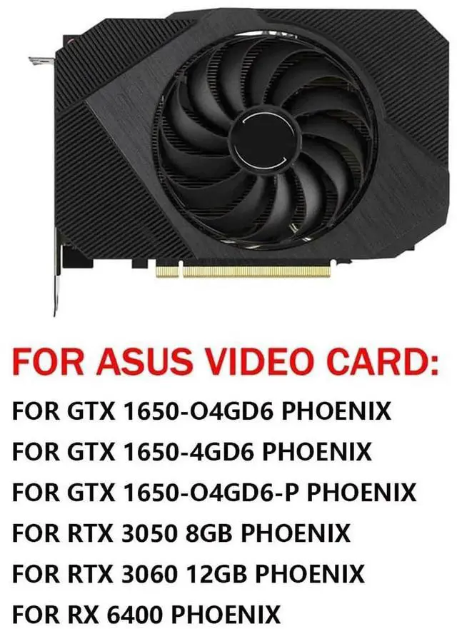 Alt view image 6 of 6 - Graphics Card Cooling Fans Suitable forASUS Phoenix PH GTX 1650 RTX 3050 3060 RX 6400 Series Desktop T129215BU 95mm 12V 0.5A 6 Pin 4 Wires Video Card Cooler Fans GPU Fan