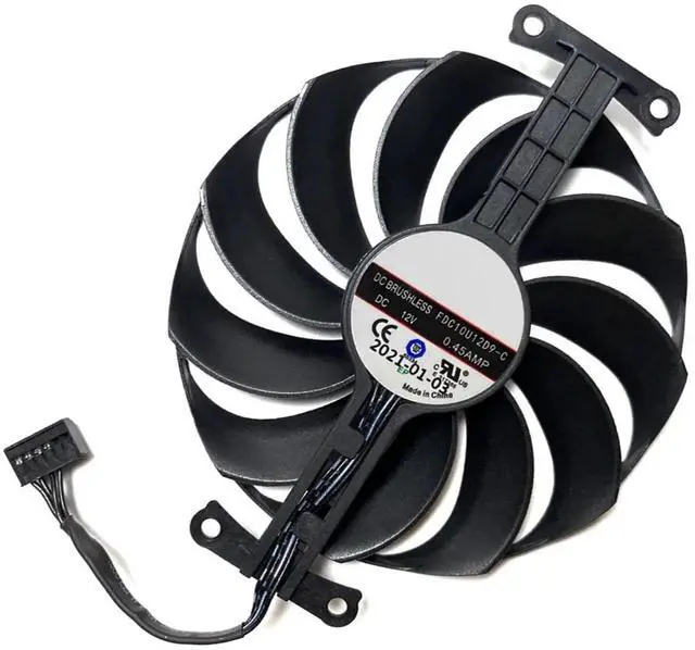 Main image of Graphics Card Cooling Fans Suitable forASUS Phoenix GTX 1650 RTX 3050 3060 RX 6400 Series FDC10U12D9-C 95mm 12V 0.45A 6 Pin 4 Wires Desktop Video Card Cooler Fans GPU Fan