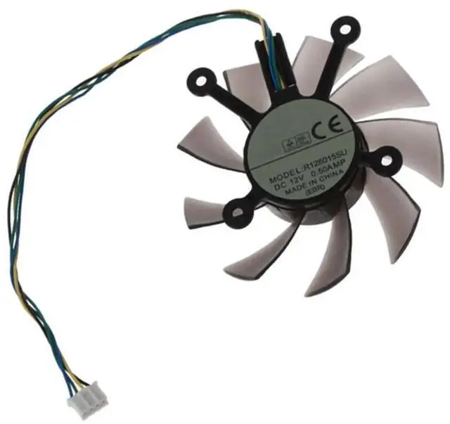 Alt view image 2 of 6 - Graphics Card Cooling Fans Suitable forASUS R9 250X GTX 460 550 550TI 650 750 HD 6850 7770 7850 EAH 5830 8600 9800 Series Desktop R128015BU 75mm 12V 0.5A 4Pin Video Card Cooler Fans GPU Fan