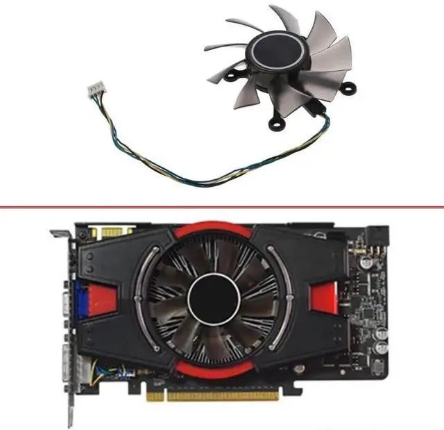 Alt view image 5 of 6 - Graphics Card Cooling Fans Suitable forASUS R9 250X GTX 460 550 550TI 650 750 HD 6850 7770 7850 EAH 5830 8600 9800 Series Desktop R128015BU 75mm 12V 0.5A 4Pin Video Card Cooler Fans GPU Fan