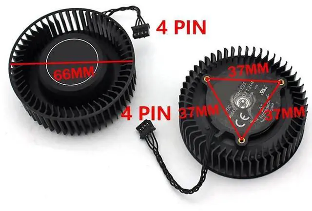 Alt view image 5 of 5 - Graphics Card Cooling Fans Suitable forGalax GeForce GTX 960 970 980 980TI Turbo Series Desktop BFB0712HF 66mm 12V 1.8A 4Pin Video Card Cooler Fans GPU Fan