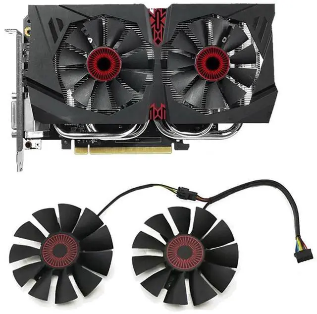 Alt view image 4 of 6 - 5Pin Graphics Card Cooling Fans Suitable forASUS R9 370 Strix GTX 1060 1050 1050Ti 960 950 750ti Series Desktop T128010SH 12V 75mm 0.25A 5Pin Video Card Cooler Fans GPU Fan