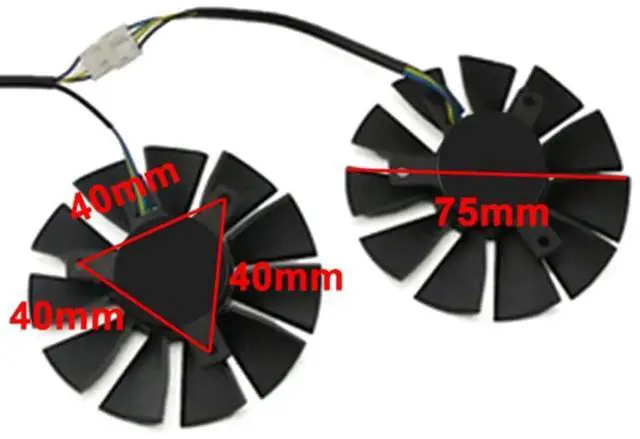 Alt view image 6 of 6 - Graphics Card Cooling Fans Suitable forASUS GTX 1060 1050 1050Ti 960 950 750ti R9 370 Ball Bearing Series Desktop FD7010H12D 75mm 12V 0.35A 4PIN Video Card Cooler Fans GPU Fan