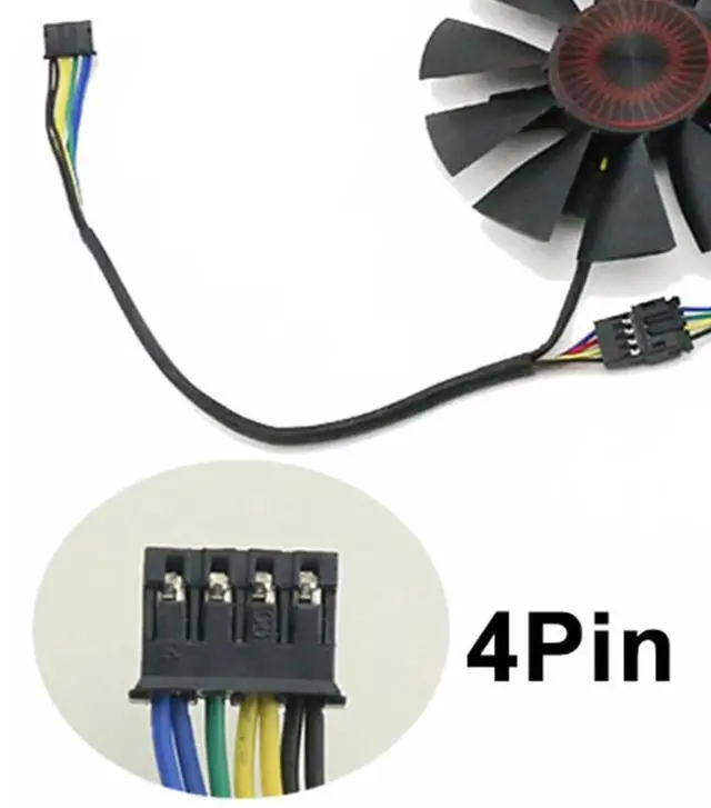 Alt view image 5 of 6 - Graphics Card Cooling Fans Suitable forASUS GTX 1060 1050 1050Ti 960 950 750ti R9 370 Ball Bearing Series Desktop FD7010H12D 75mm 12V 0.35A 4PIN Video Card Cooler Fans GPU Fan