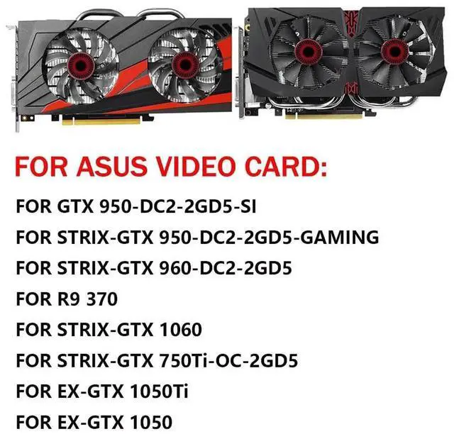 Alt view image 4 of 6 - Graphics Card Cooling Fans Suitable forASUS GTX 1060 1050 1050Ti 960 950 750ti R9 370 Ball Bearing Series Desktop FD7010H12D 75mm 12V 0.35A 4PIN Video Card Cooler Fans GPU Fan