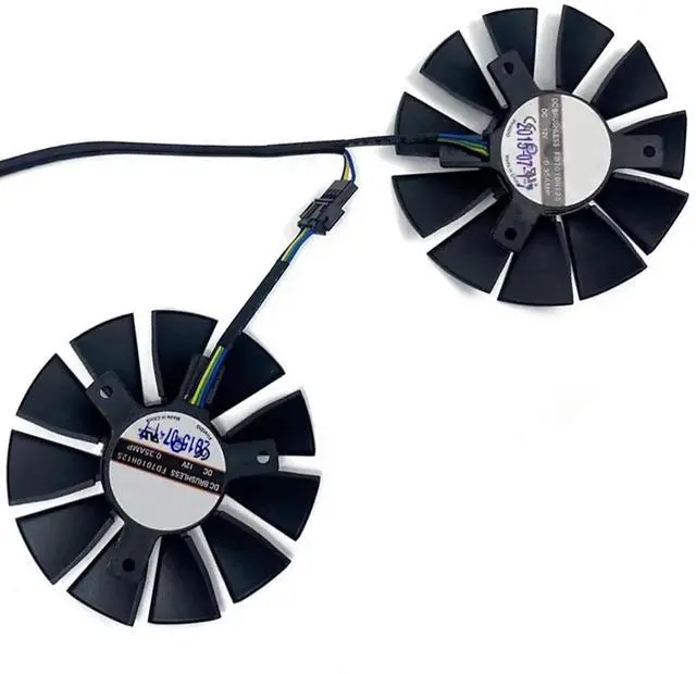 Main image of Graphics Card Cooling Fans Suitable forASUS GTX 1060 1050 1050Ti 960 950 750ti R9 370 Ball Bearing Series Desktop FD7010H12D 75mm 12V 0.35A 4PIN Video Card Cooler Fans GPU Fan