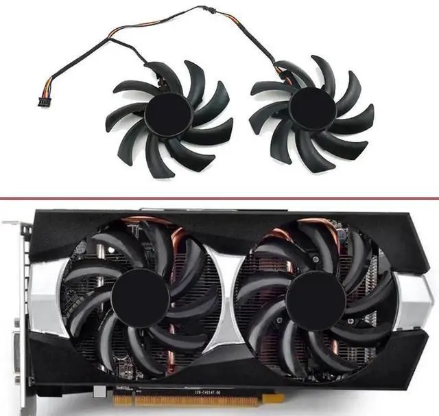 Alt view image 5 of 6 - Graphics Card Cooling Fans Suitable forSapphire R9 270X 280 280X 285 290 350 370X 380 HD6850 HD6930 HD7850 HD7870 HD7950 HD7970 Series Desktop FDC10H12S9-C 85mm 12V 4Pin Video Card Cooler Fans