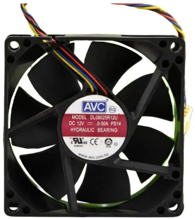 Main image of DL08025R12U 12V 0.50A 8025 Cooling Fan 80X80X25MM 4-Wire