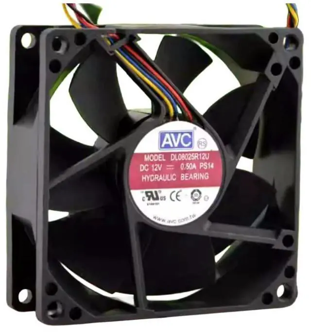 Alt view image 2 of 3 - DL08025R12U 12V 0.50A 8025 Cooling Fan 80X80X25MM 4-Wire