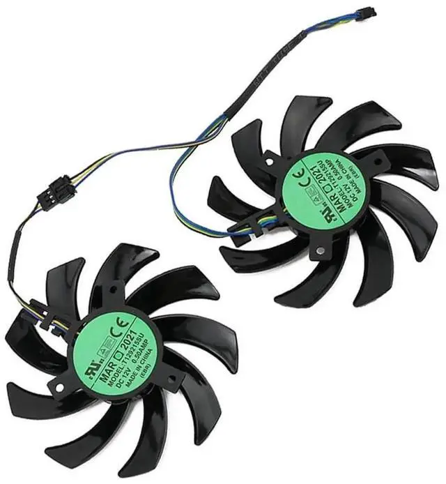 Alt view image 2 of 6 - Graphics Card Cooling Fans Suitable forPowerColor forDATALAND RX 5600XT 5700 6600 6500XT 6600XT 6650XT 6700 Athletic Edition Series T129215SU 85mm 12V 0.57A 4Pin Video Card Cooler Fans