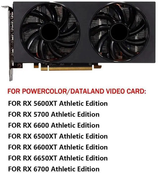 Alt view image 3 of 6 - Graphics Card Cooling Fans Suitable forPowerColor forDATALAND RX 5600XT 5700 6600 6500XT 6600XT 6650XT 6700 Athletic Edition Series T129215SU 85mm 12V 0.57A 4Pin Video Card Cooler Fans