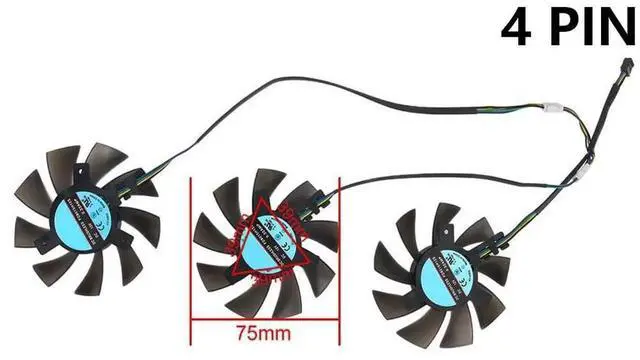Alt view image 6 of 6 - Graphics Card Cooling Fans Suitable forforAMD Radeon VII Video Series Desktop FD8015H12S 75mm 12V 0.32A 4Pin Video Card Cooler Fans GPU Fan