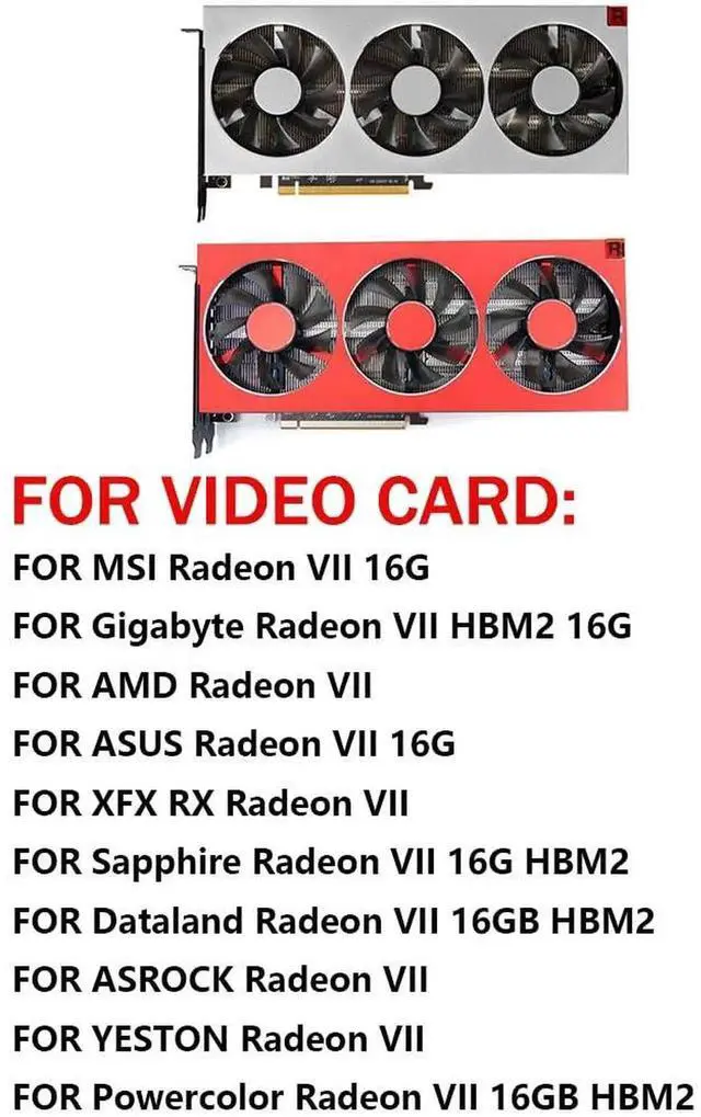 Alt view image 5 of 6 - Graphics Card Cooling Fans Suitable forforAMD Radeon VII Video Series Desktop FD8015H12S 75mm 12V 0.32A 4Pin Video Card Cooler Fans GPU Fan