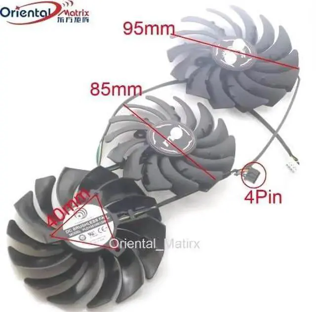 Alt view image 2 of 2 - 3pcs/lot PLD09210S12HH PLD10010S12HH DC12V 0.40A for RTX2080 2080S 2080Ti RTX2070S Graphics Card Cooling Fan
