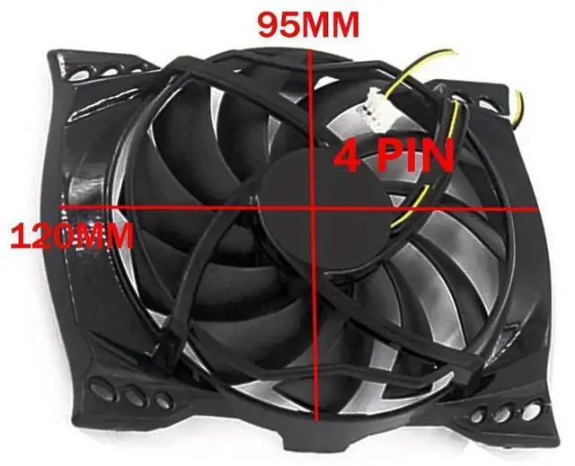 Alt view image 5 of 5 - Graphics Card Cooling Fans Suitable forZOTAC GTS250 GT240 GT440 Series Desktop 120mm 12V 0.15A 4Pin Video Card Cooler Fans GPU Fan