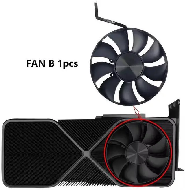 Alt view image 4 of 6 - Graphics Card Cooling Fans Suitable forNVIDIA GeForce RTX 3090 3090TI FE Founders Edition Series Desktop 110MM AFB1112HD-00 DAPA1115B2UP001 12V 0.6A 0.9A 6PIN Video Card Cooler Fans GPU Fan (Fan-A)