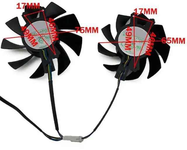 Alt view image 2 of 6 - Graphics Card Cooling Fans Suitable forZOTAC GTX 1660 1660S 1660ti Twin Fan Series Desktop GA72S2U GA82S2H 65mm 75mm 12V 0.35A 0.36A 4Pin Video Card Cooler Fans GPU Fan (2PCS)