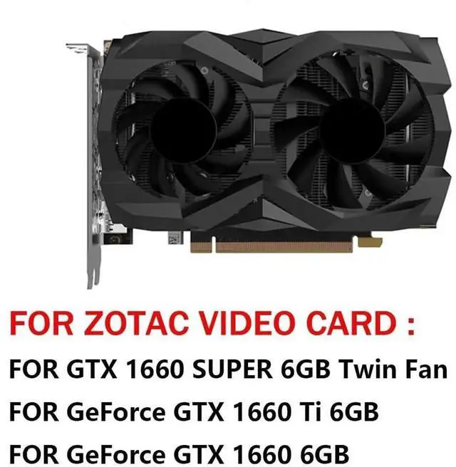 Alt view image 5 of 6 - Graphics Card Cooling Fans Suitable forZOTAC GTX 1660 1660S 1660ti Twin Fan Series Desktop GA72S2U GA82S2H 65mm 75mm 12V 0.35A 0.36A 4Pin Video Card Cooler Fans GPU Fan (2PCS)