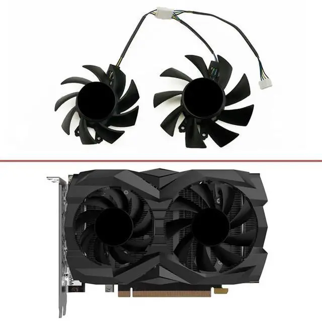 Alt view image 3 of 6 - Graphics Card Cooling Fans Suitable forZOTAC GTX 1660 1660S 1660ti Twin Fan Series Desktop GA72S2U GA82S2H 65mm 75mm 12V 0.35A 0.36A 4Pin Video Card Cooler Fans GPU Fan (2PCS)