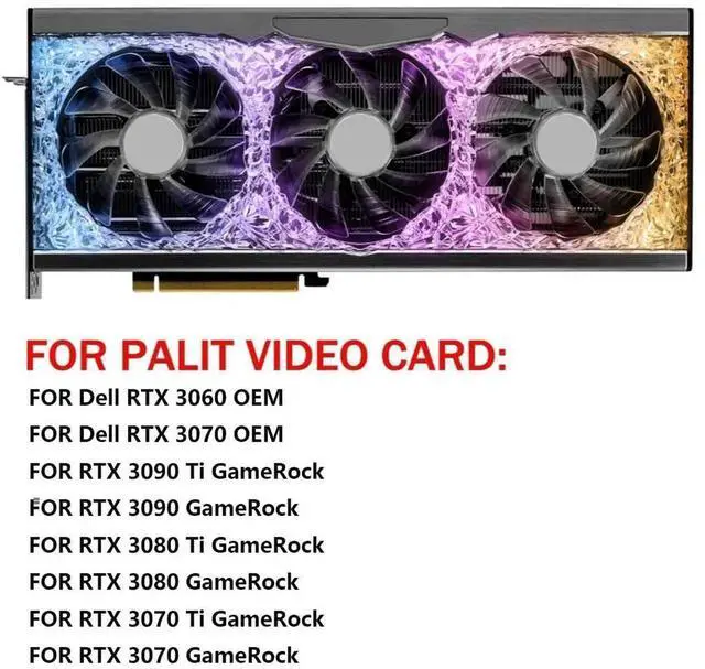 Alt view image 4 of 6 - Graphics Card Cooling Fans Suitable forPalit RTX 3090Ti 3090 3080TI 3080 3070TI 3070 GameRock Series Desktop TH8015S2H-PCC01 82mm 12V 0.45A 4Pin Video Card Cooler Fans GPU Fan (Fan-A)