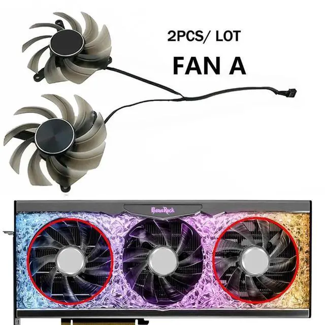 Alt view image 3 of 6 - Graphics Card Cooling Fans Suitable forPalit RTX 3090Ti 3090 3080TI 3080 3070TI 3070 GameRock Series Desktop TH8015S2H-PCC01 82mm 12V 0.45A 4Pin Video Card Cooler Fans GPU Fan (Fan-A)
