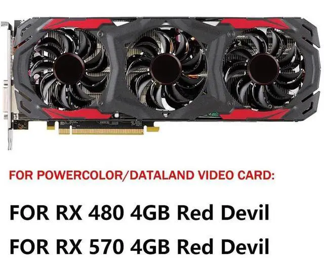 Alt view image 2 of 6 - Graphics Card Cooling Fans Suitable forPowerColor forDATALAND RX 480 570 4GB Red Devil Series Desktop T128010SU 75mm 12V 0.35A 4Pin Video Card Cooler Fans GPU Fan