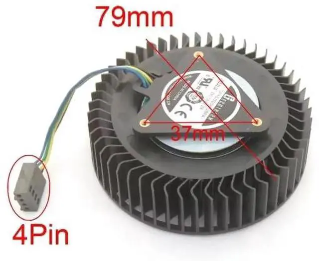 Alt view image 3 of 3 - GFY07525H12BPA 12V 2.2A 79mm 4Pin for RTX4090 RTX3080 Graphics Card Cooling Fan 4Pin