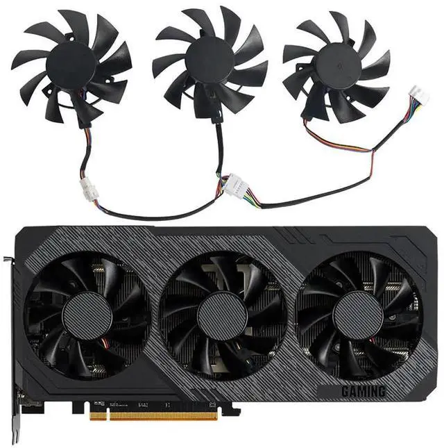 Alt view image 2 of 6 - Graphics Card Cooling Fans Replacement forASUS TUF3 TUF X3 RX 5700XT 5700 GTX 1660 1660S 1660TI Gaming Series 75mm PLA08015S12HH 12V 0.35A 7Pin Video Card Cooler Fans GPU Fan