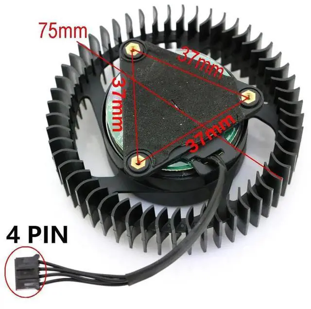 Alt view image 3 of 6 - Graphics Card Cooling Fans Suitable forGigabyte GTX 1080 1080Ti RTX 2080 2080Ti Turbo Series Desktop PLB07525B12HH 75mm 12V 1.2A 4Pin Video Card Cooler Fans GPU Fan
