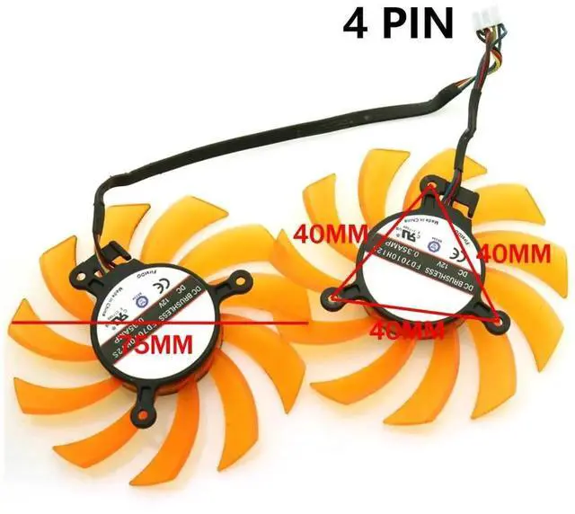 Alt view image 2 of 6 - Graphics Card Cooling Fans Suitable forZOTAC GTX 770 660ti 660 650ti 2GD5 HA HB Series Desktop FD7010H12S 75mm 12V 0.35A 4Pin Video Card Cooler Fans GPU Fan