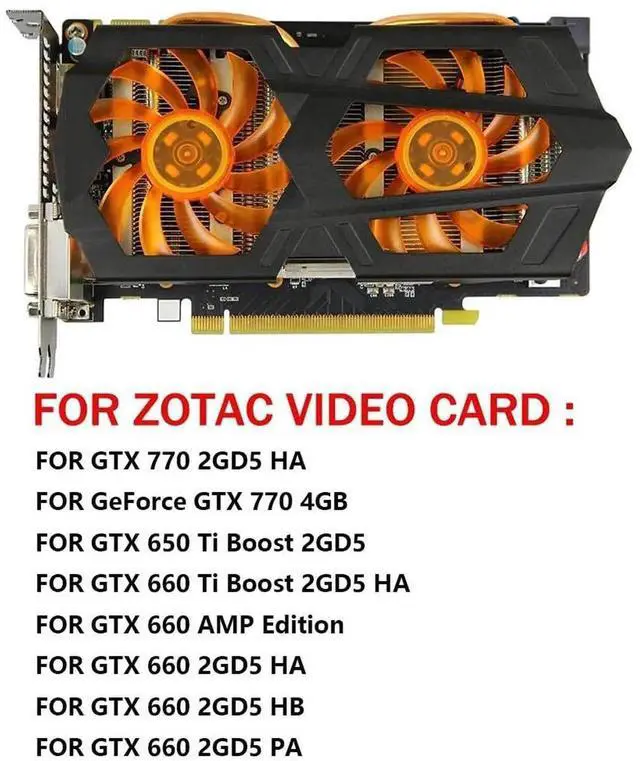 Alt view image 5 of 6 - Graphics Card Cooling Fans Suitable forZOTAC GTX 770 660ti 660 650ti 2GD5 HA HB Series Desktop FD7010H12S 75mm 12V 0.35A 4Pin Video Card Cooler Fans GPU Fan