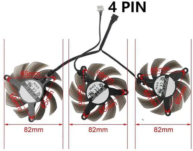 Alt view image 6 of 6 - Graphics Card Cooling Fans Suitable forPalit RTX 3060ti 3070 3070TI 3080 3080TI 3090 GamingPro OC Series Desktop 82mm TH8015S2H-PC001 FD8015U12D 12V 0.45A 4Pin Video Card Cooler Fans GPU Fan