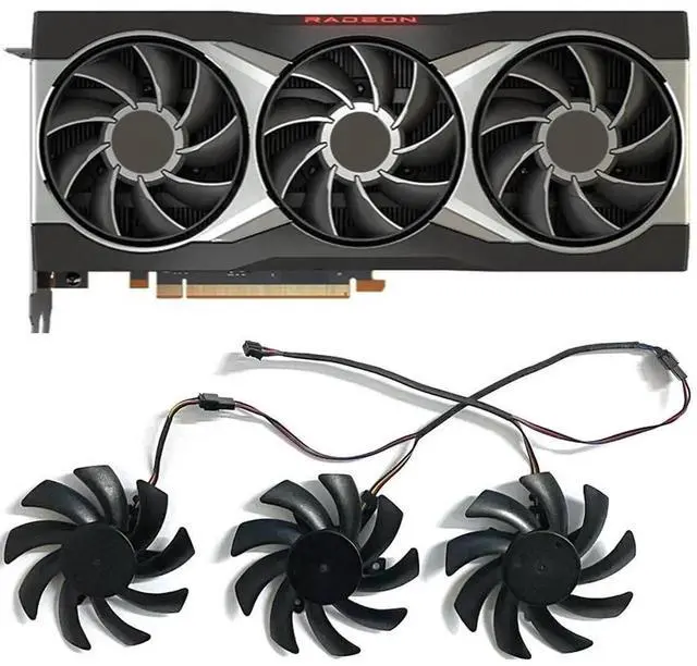 Alt view image 5 of 6 - Graphics Card Cooling Fans Suitable forforAMD RX 6750XT 6800 6800XT 6900XT 6950XT Series Desktop FDC10H12S9-C 85mm 12V 0.35A 4Pin Video Card Cooler Fans GPU Fan
