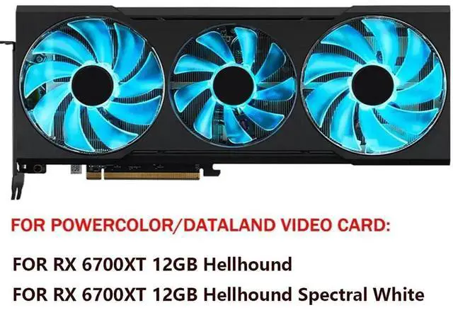 Alt view image 2 of 6 - Graphics Card Cooling Fans Suitable forPowerColor forDATALAND RX 6700XT Hellhound/Hellhound Spectral White Series Desktop FD10015H12D 95mm 12V 0.55A 4Pin Video Card Cooler Fans GPU Fan (Fan-A)
