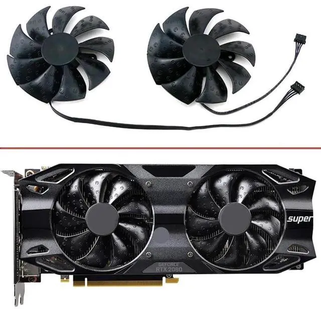 Alt view image 3 of 6 - Graphics Card Cooling Fans Suitable forEVGA RTX 2070 Super 2080 Super KO Gaming Series Desktop PLA09215S12H 85mm 12V 0.55A 4Pin Video Card Cooler Fans GPU Fan (2PCS)
