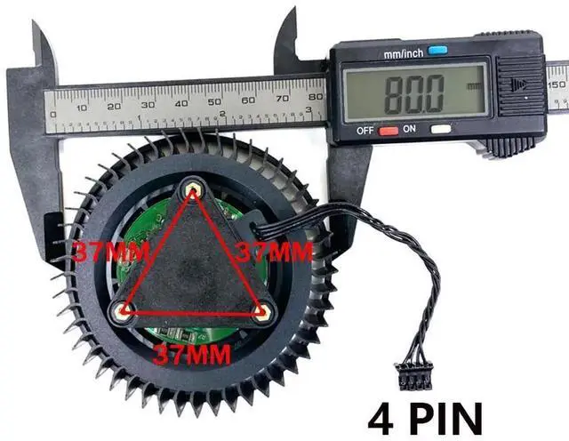 Alt view image 6 of 6 - Graphics Card Cooling Fans Suitable forGigabyte RTX 3090 3080TI 3080 Turbo Series Desktop PLB08025B12HH 80mm 12V 2.50A 4 Pin Video Card Cooler Fans GPU Fan