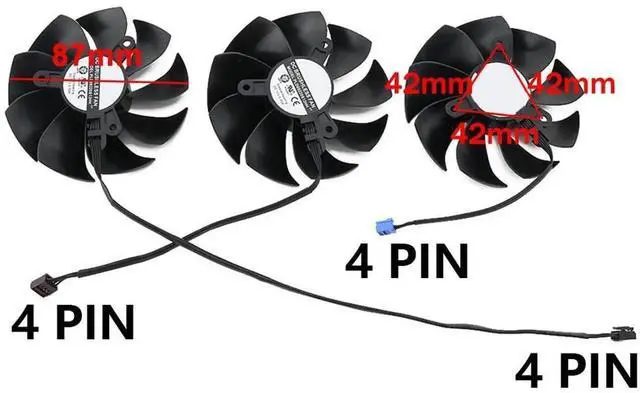 Alt view image 3 of 6 - Graphics Card Cooling Fans Suitable forEVGA RTX 3060TI 3070 3070TI 3080 3080TI 3090 FTW3 / XC3 Gaming Series Desktop 87mm PLD09220S12HH 12V 0.55A 4Pin Video Card Cooler Fans GPU Fan