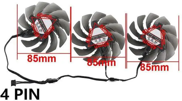 Alt view image 3 of 6 - Graphics Card Cooling Fans Suitable forASROCK RX 6600XT 6700XT 6750XT 6800 Challenger Pro OC Series Desktop FDC10H12S9-C 85mm 12V 0.35A 4Pin Video Card Cooler Fans GPU Fan (3PCS)