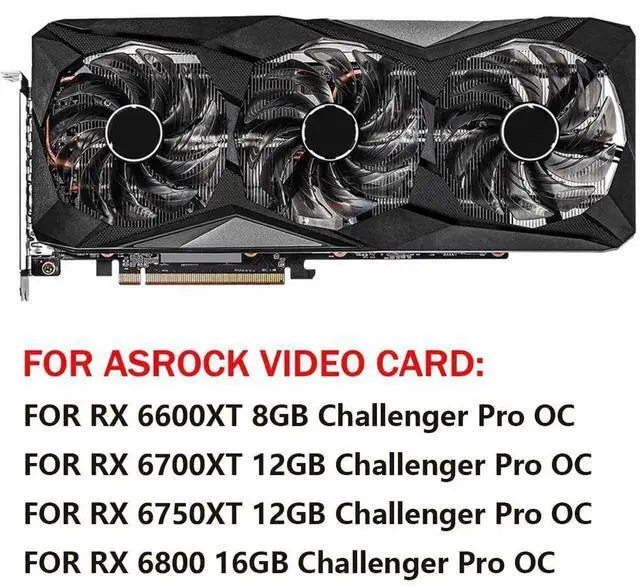 Alt view image 6 of 6 - Graphics Card Cooling Fans Suitable forASROCK RX 6600XT 6700XT 6750XT 6800 Challenger Pro OC Series Desktop FDC10H12S9-C 85mm 12V 0.35A 4Pin Video Card Cooler Fans GPU Fan (3PCS)