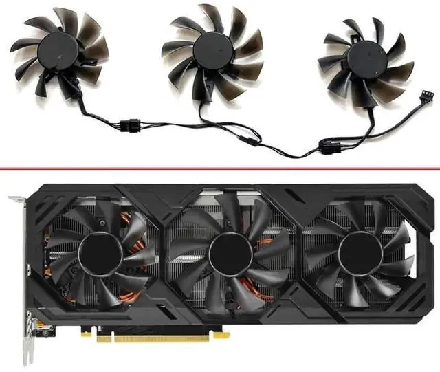 Alt view image 4 of 6 - Graphics Card Cooling Fans Suitable forPalit RTX 2070S 2080S 8GB GP GamingPro OC Series Desktop T129215SU 75mm 12V 0.5A 4Pin Video Card Cooler Fans GPU Fan
